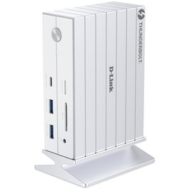 D-Link Docking Station Thunderbolt 4 DUF-E01 14 en 1, 5xUSB, 2xUSB-C, 2xThunderbolt, DisplayPort, HDMI 4K, RJ45, Jack 3.5 mm, Lector Tarjetas, Blanco
